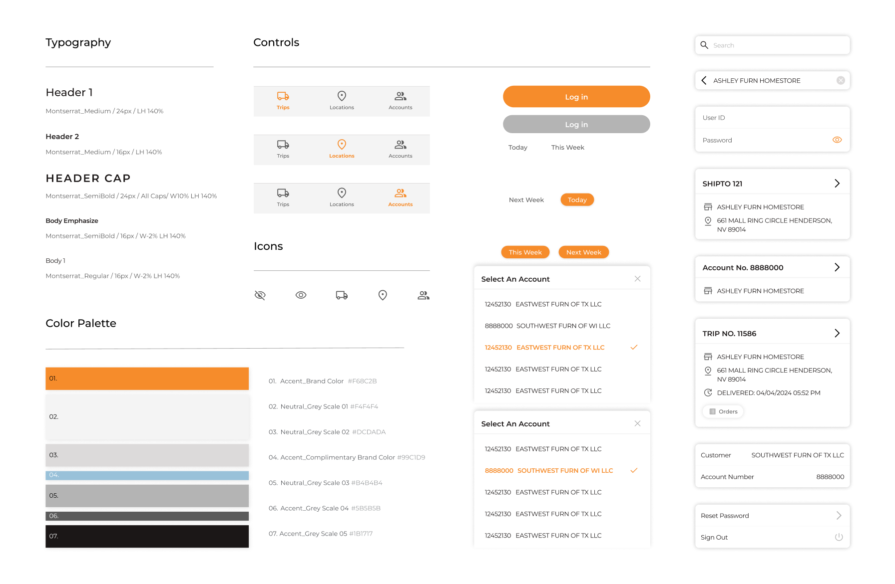 The refreshed mobile design system: typography, controls, icons, colour palette and rebuilt screens.