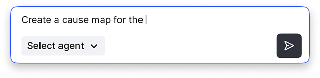 The Q2 shipped model: agent selector embedded in the message input.