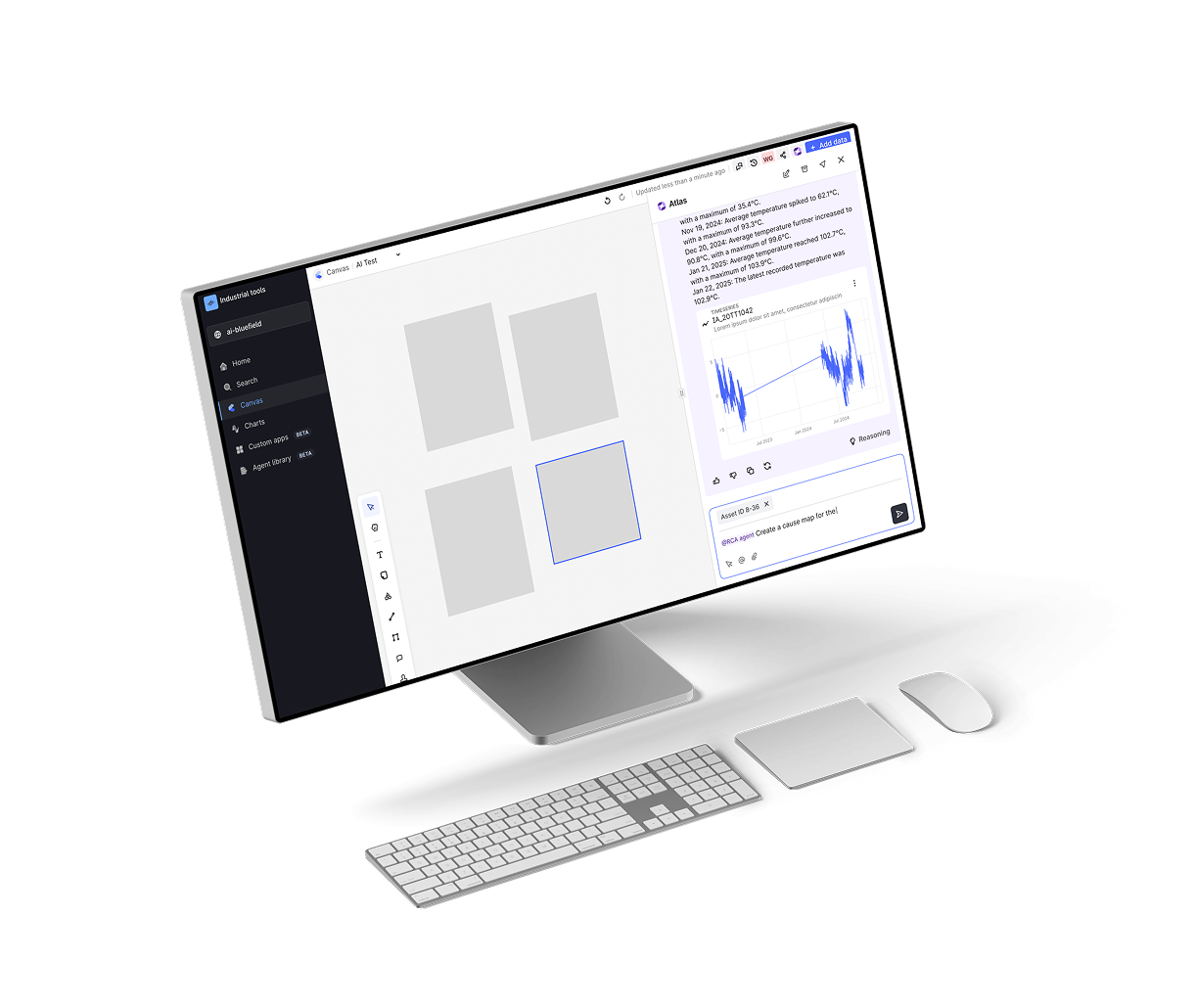 Atlas AI running on a desktop monitor.