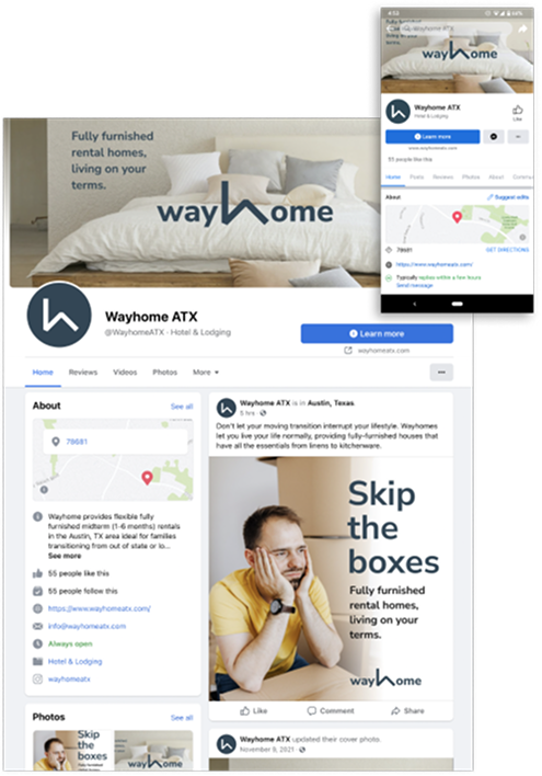 A WayHome listing shared into a Facebook relocation group.